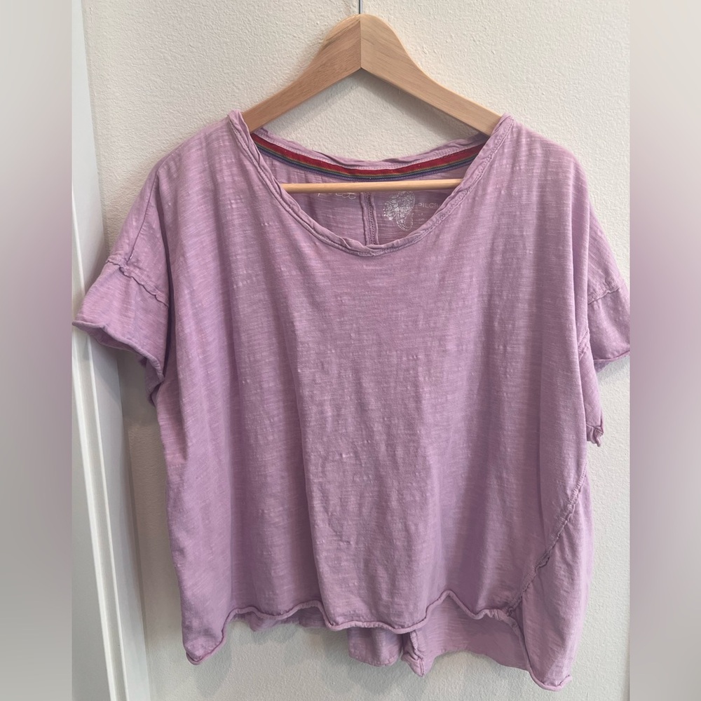 Pilcro (Anthropologie) Lilac Short Sleeve Top large petite